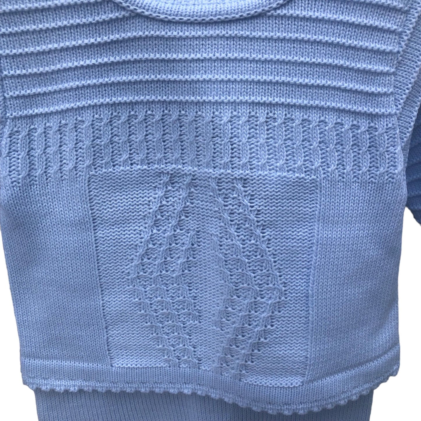 Cable Knitted Top & Leggings in Blue