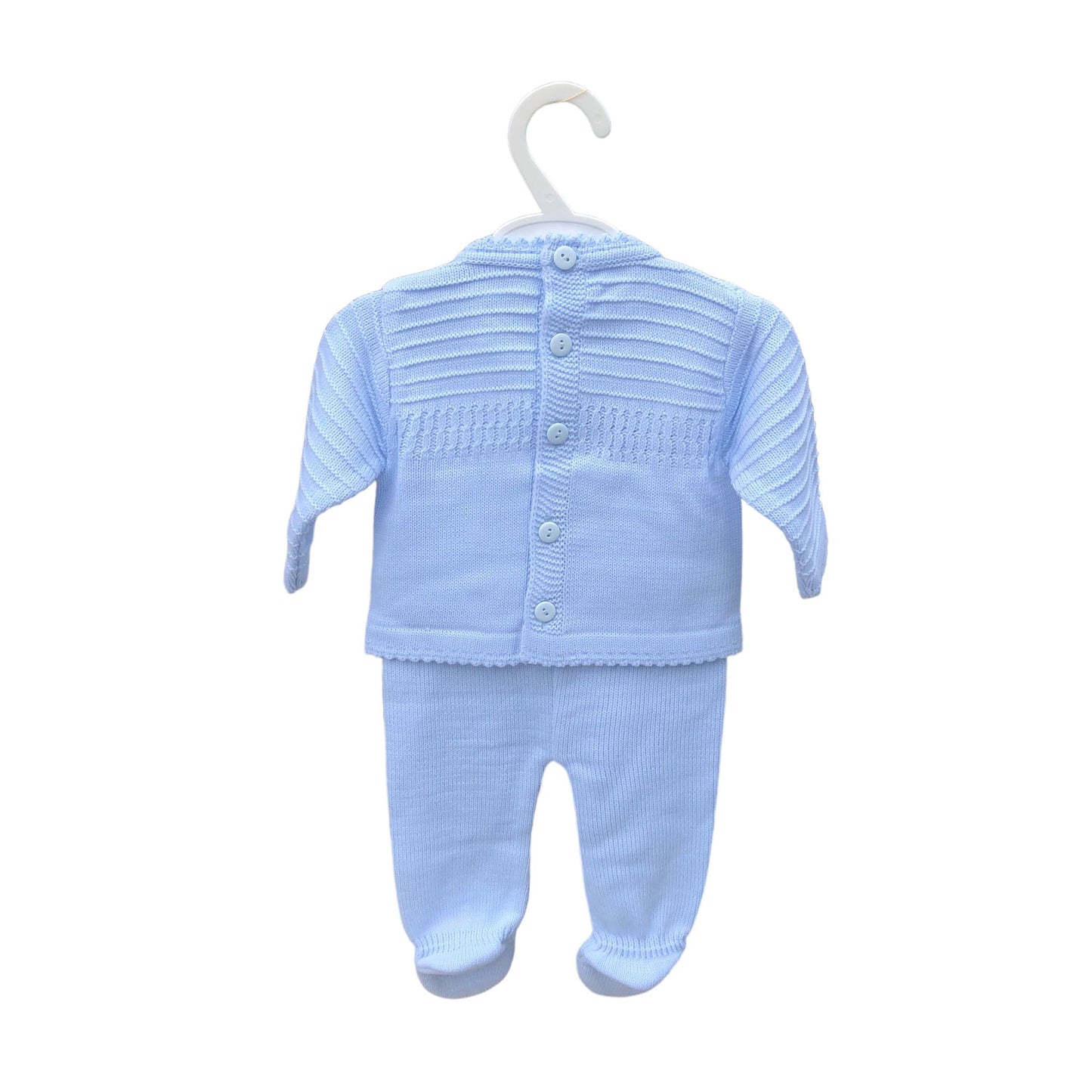 Cable Knitted Top & Leggings in Blue