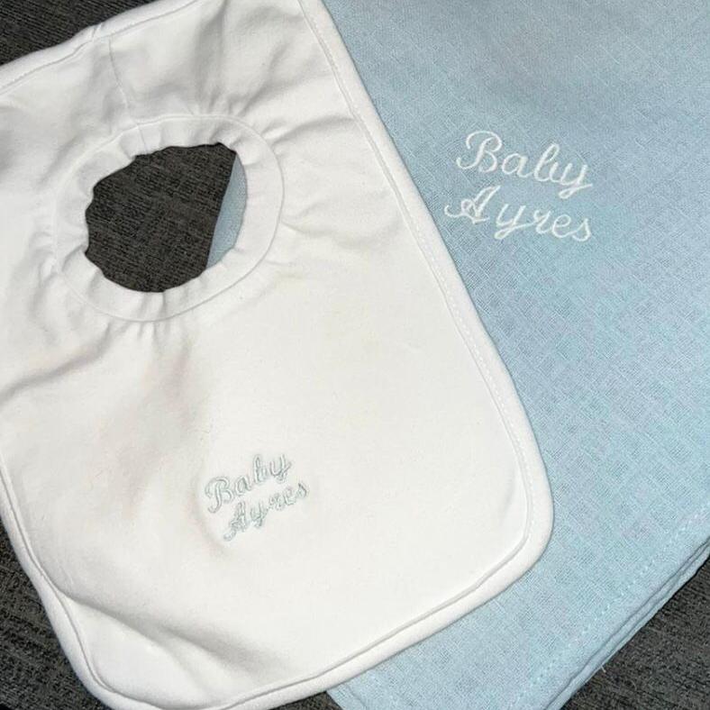 Personalised Muslins Squares (Choose from3 colours)